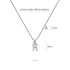 Solid 925 Sterling Silver Initial Crystal Personalised Alphabet Letter Necklace Silver
